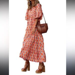 Colorful Geometric Maxi Dress